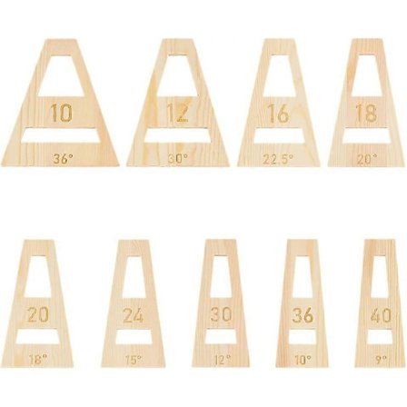 9 stk. Segmenterede skål-kiler Mandel Hvid Trapezformet Segmenteret Skål-kile Værktøjssæt til Segmenteret Skål-fremstilling Jig Slæde Trædrejning 5 mm