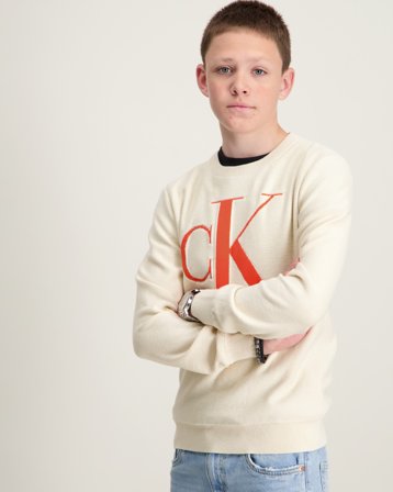 Calvin Klein MONOGRAM REG. SWEATER Beigestä Villapuserot Pojat - Kids Brand Store