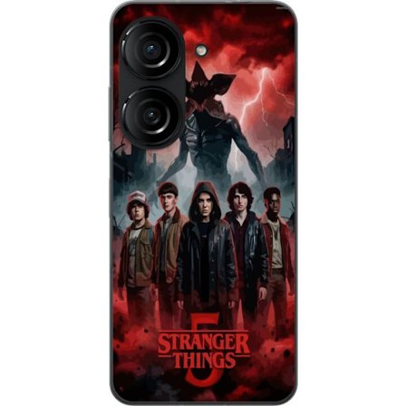 Yhteensopiva Puhelinkuori Asus Asus Zenfone 10 Pimeä Stranger Things -inspiroima fantasiakuvaus salamalla, dramaattisella taivaalla ja intensiivisell