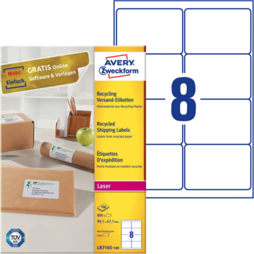 Avery Adressetikett vit