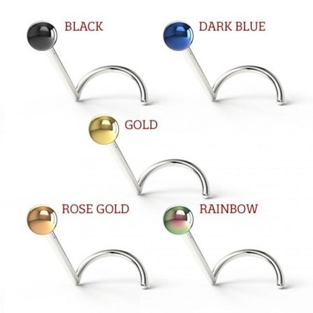 Skruvbar näspiercing i G23 Titanium med 3 mm Kula