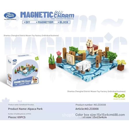 M1neCreftOOOO magnetisk kub byggkloss modell leksak adventspresent, julklapp pojkar och flickor speltillbehör Camelback Paradise - Z33008 - 69 st