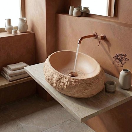 Pöytätason pesuallas Rea Mika Light Terracotta Beige 50X38X15CM