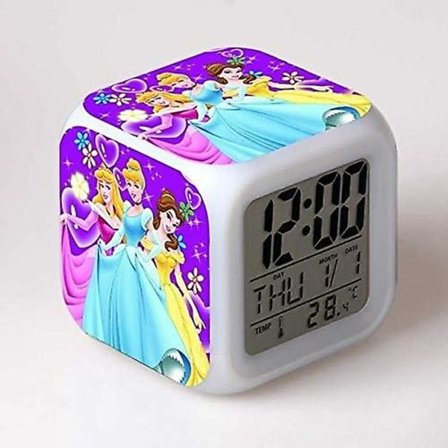 Herätyskello LED Värikäs valo Digitaalinen herätyskello Lämpömittari reloj despertador Lapset Tytöt Juhla lahjat Joulu lelut (Väri: Kirkas)