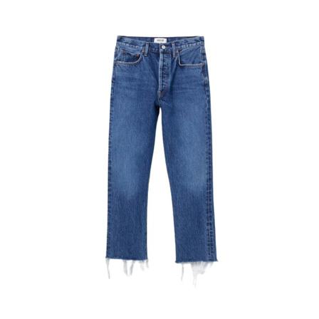 Agolde, Cropped Jeans Blauw, Dames, Maat:W27,elastaan