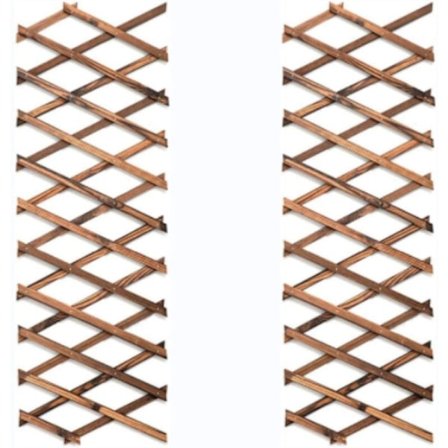 Sæt med 2 udvidelige træspalier til ophængning af klatreplanter - Vægdekoration til terrasse og have KLB