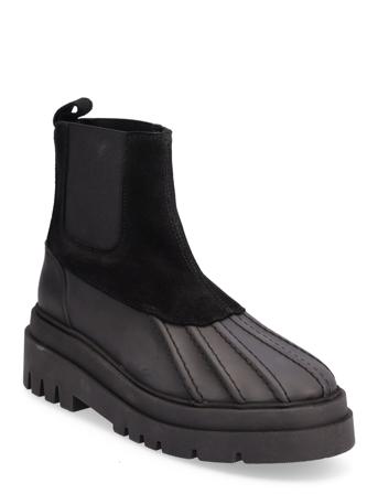Slfaudrey Low Chelsea Mix Boot B Shoes Chelsea Boots Svart Selected Femme