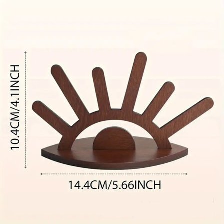 Ringholder i træ med ondt øje - Smykkeorganisator til kvinder, kompakt bordplade ringopbevaring med 6 fingerholdere, boligindretningsgave