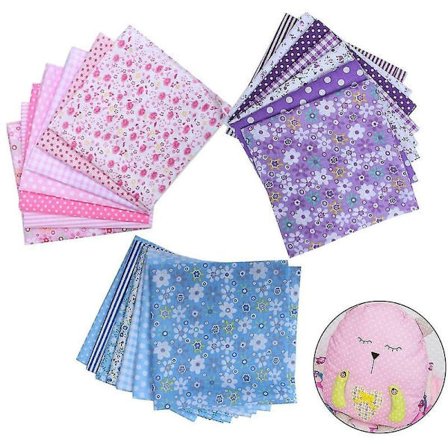 Sæt med 28 bomuldsstofrester til patchwork