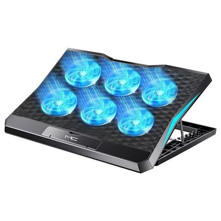 Kannettavan tietokoneen jäähdytin 6 hiljaisella tuulettimella, säädettävä ilmamäärä, korkeussäätö 12"–16" kannettaville