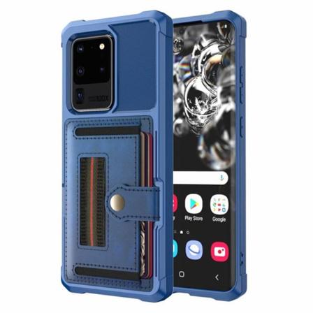 Smidigt Skal med Korthållare - Samsung Galaxy S20 Ultra Blå