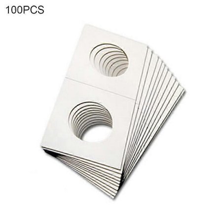 100 stk. Flip-display-opbevaringsholder i pap til 20,5/23/25/27,5/31,5/35 mm mønt