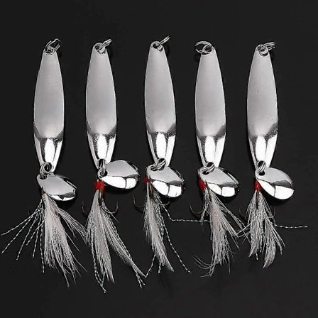 10-pakning harde fiskesluker, fiskesluker, fiskesluker, metallsluker, fiskesluker, harde metallspinnsluker, trippelkroker for laks og bass