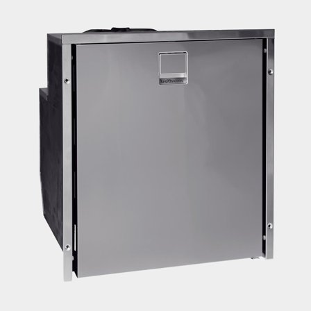 Kylskåp med kompressor Isotherm Cruise CR65 Inox Clean Touch, 12V / 24V, dörr, 65 liter (varav 4 liter frysfack), mörksilver frontpanel + monterings