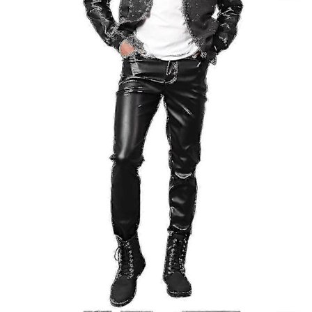 Youthup Herr Stretch Tight Faux Läderbyxor EU 33