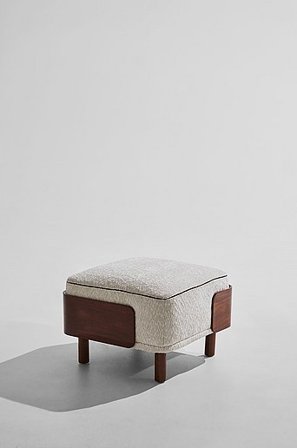 Jotex - Barry Offwhite / błyszczący orzech - Pufa - Kup Pastill - Meble firmy Jotex