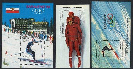 Guinea Bissau 1983-1989 - 3 sæt med 21 frimærker og 3 miniark - Postfrisk