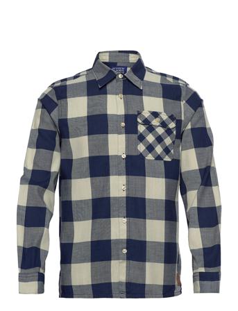 Indigo Checked 1 Pocket Workwear Regular Fit Shirt Patterned Scotch & Soda