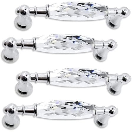 Glashandtag för byrå Transparenta handtag för lådor Knoppar Kristallskåp Heminredning Hårdvara Skåp 4 st Lådhandtag