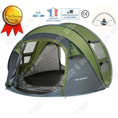 Camping telt - Stor - Automatisk pop-up - 3 personer - Vandtæt - Grøn