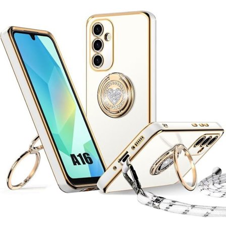 Beskyttelsescover - BOOLING - til Samsung Galaxy A16 4G/5G - Ultra Slim Silikone - Snor - Drejeligt Ring