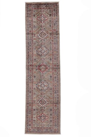 Kazak Ariana Rug Oriental Runner Brown/Dark Red (Wool, Afghanistan)