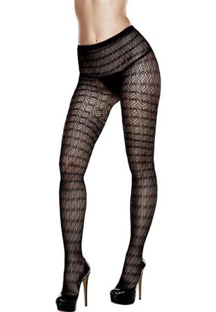 Kaleidescope Jacquard Pantyhose Queen Size - Vuxen.no - Bh, Body, playsuits, strømpebånd, basque, korsetter, topper, fetish & nattøj.