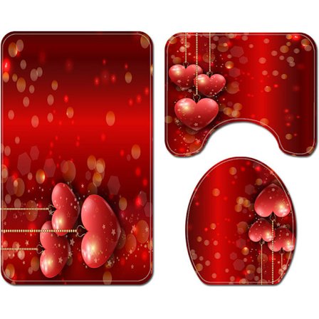 3-delars vattentät duschdraperi badrum bad gardin set toalettlock halkfri matta badrum matta