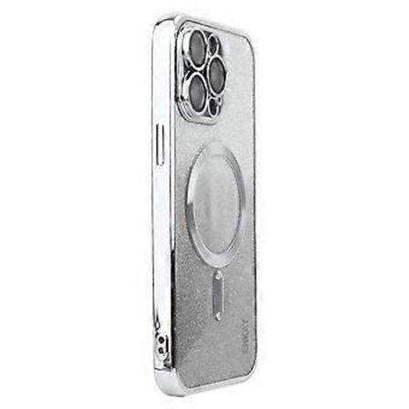 ENAKY HAT PRINCE Magnetisk iPhone 13 Pro Max Cover med Hærdet Glas Linsebeskyttelse TPU Cover (Sølv)