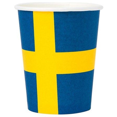 Pappersmuggar Svenska Flaggan 8-pack
