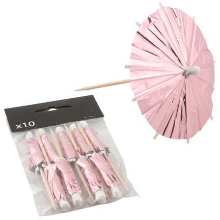 Partypicks Drinkparaply Metallic Lyserosa 10-pakning