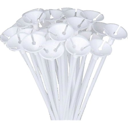 100-pak Ballonpinde - 40 cm Klar Holder til Festdekorationer