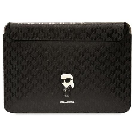 Karl Lagerfeld Saffiano Monogram Ikonik taske til en 16" laptop - sort