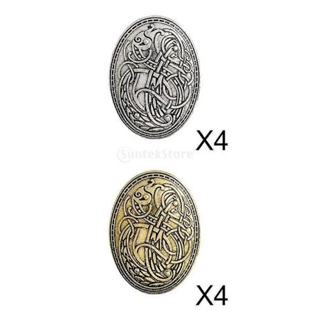 8 st Retro Snidade Medeltida Vikinga Nordiska Broscher Spännen Skandinavisk Hednisk Keltisk Nordisk Kappa Sjal Tröja Nålar