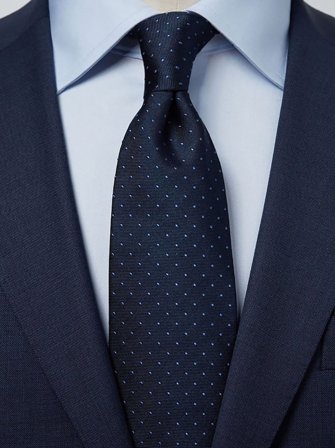 John Henric Men's Blaue & Hellblaue Gepunktete Krawatte Size 8