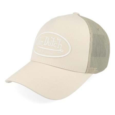 Von Dutch - Béžová trucker Kšiltovka - Oval Patch Beige Trucker @ Hatstore