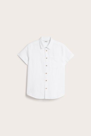 Kappahl | Kortermet skjorte i linblanding Hvit 164 | Hvit