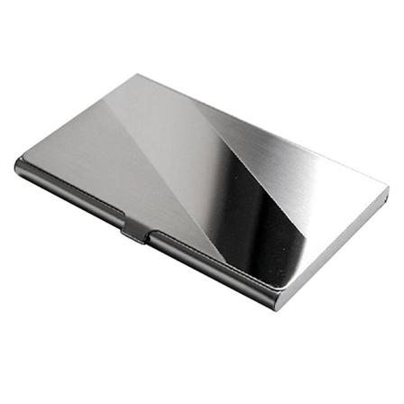 Ohut korttikotelo ruostumattomasta ter ksest "Diagonal"" - Hopea silver"