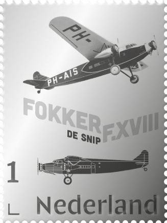 Holland - Fly: Fokker F.XVIII - Postfrisk sølvfrimærke i folder