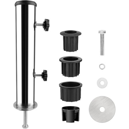 Universelt rør i rustfritt stål, Parasollstativ i rustfritt stål, Parasollfot i rustfritt stål, Parasolltilbehør med rørfot i rustfritt stål