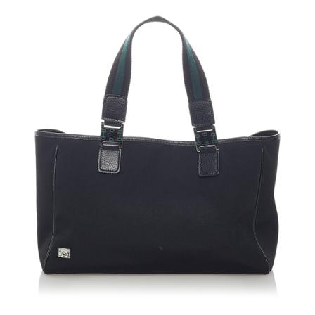 Gucci Vintage, Pre-owned Horsebit Web Nylon Handbag Zwart, Dames, Maat:ONE Size