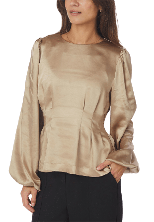 Neo Noir Vanya Crushed Sateen Blouse Blusar Dam Guld 38