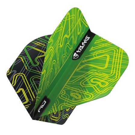 Red Dragon Darts Standard Flights Yin Yang Green Yellow Black 100 Micron 3 Sets 9 Flights Professional Darts Accessories
