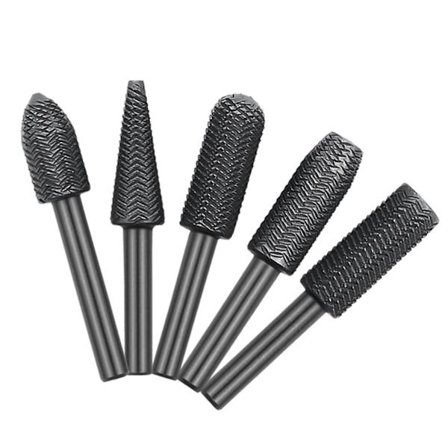 5 st Träbearbetning Twist Borr Träsnideri Fil Rasp Borr Elektriska Verktyg Träbearbetning Rasp Roterande Präglad