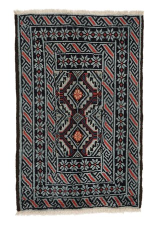 Hand Knotted Persian Baluch Rug 63X95 Black/Dark Grey