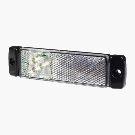 Positionsljus fram och reflex vit 130 x 32 mm - Biltema