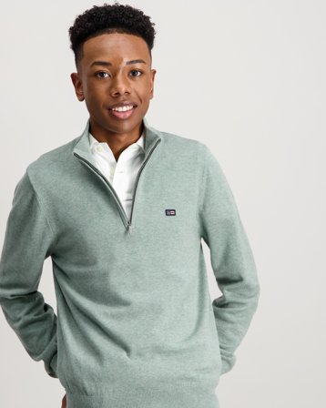 Lexington Freddy Cotton Half-Zip Sweater Zielony Swetry Chłopiec - Kids Brand Store