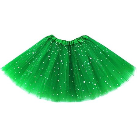 Balettkjol för flickor, småbarn, baby, 3 lager tyll, paljettstjärna, balettkjol för flickor 2–8 år