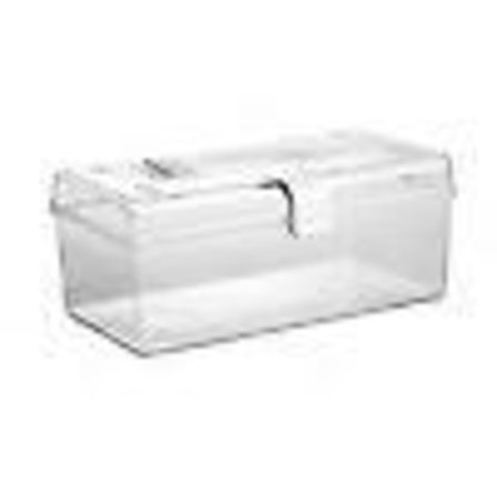 Klar Förvaringslåda i Plast för Medicin Första Hjälpen Väska med Topphandtag Låsspärr för Hushåll