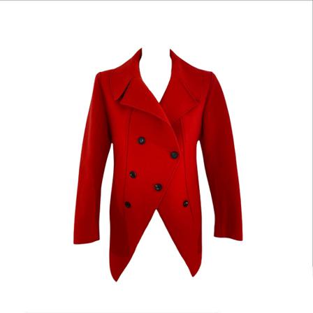 Alexander McQueen Pre-owned, Lacqued red wool coat Rood, Dames, Maat:L